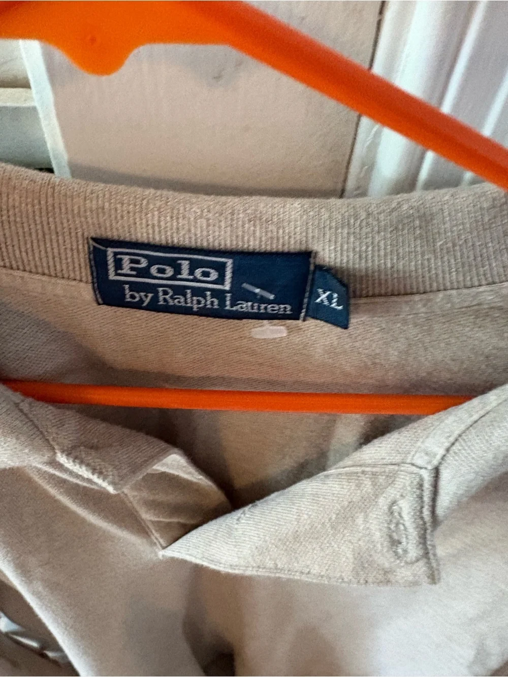 Polo by Ralph Lauren Men's Long Sleeve Polo - Beige XL